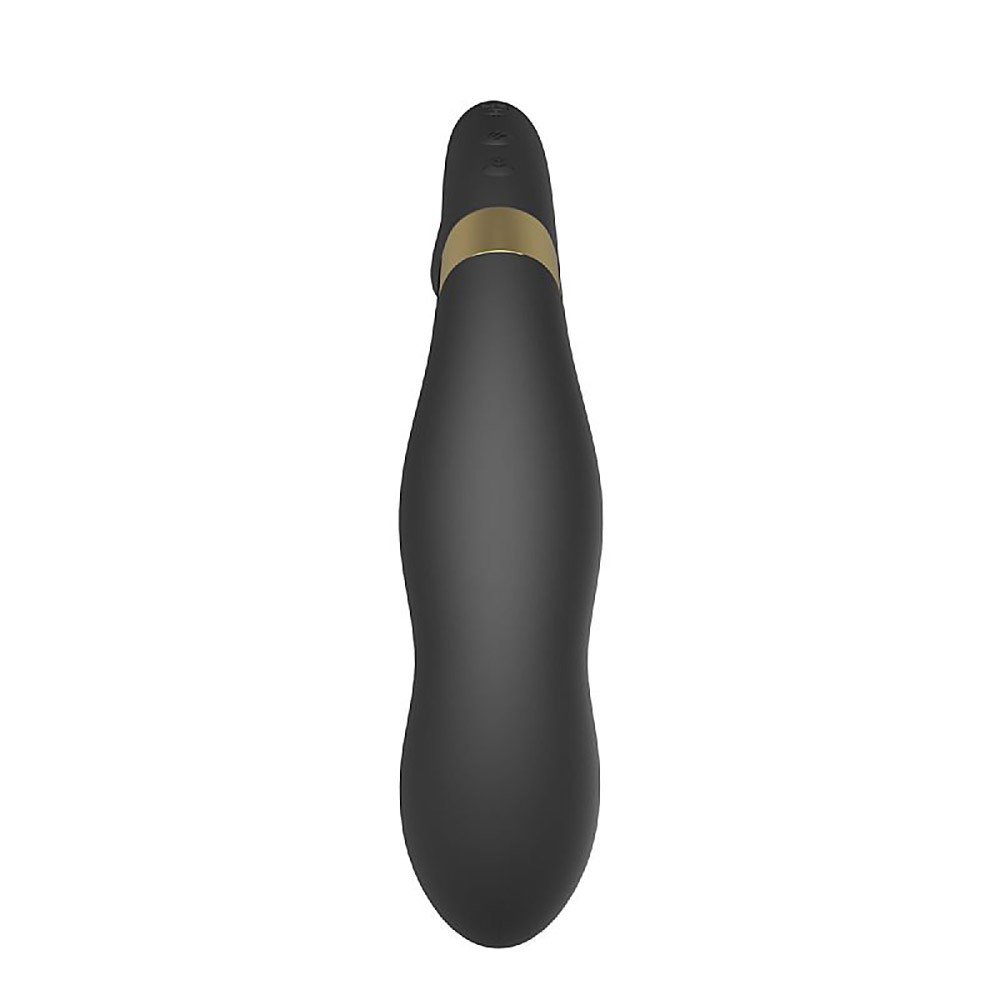 Vibrador Duplo Recarreg�vel em Silicone Max C Preto - Vista Superior Detalhada