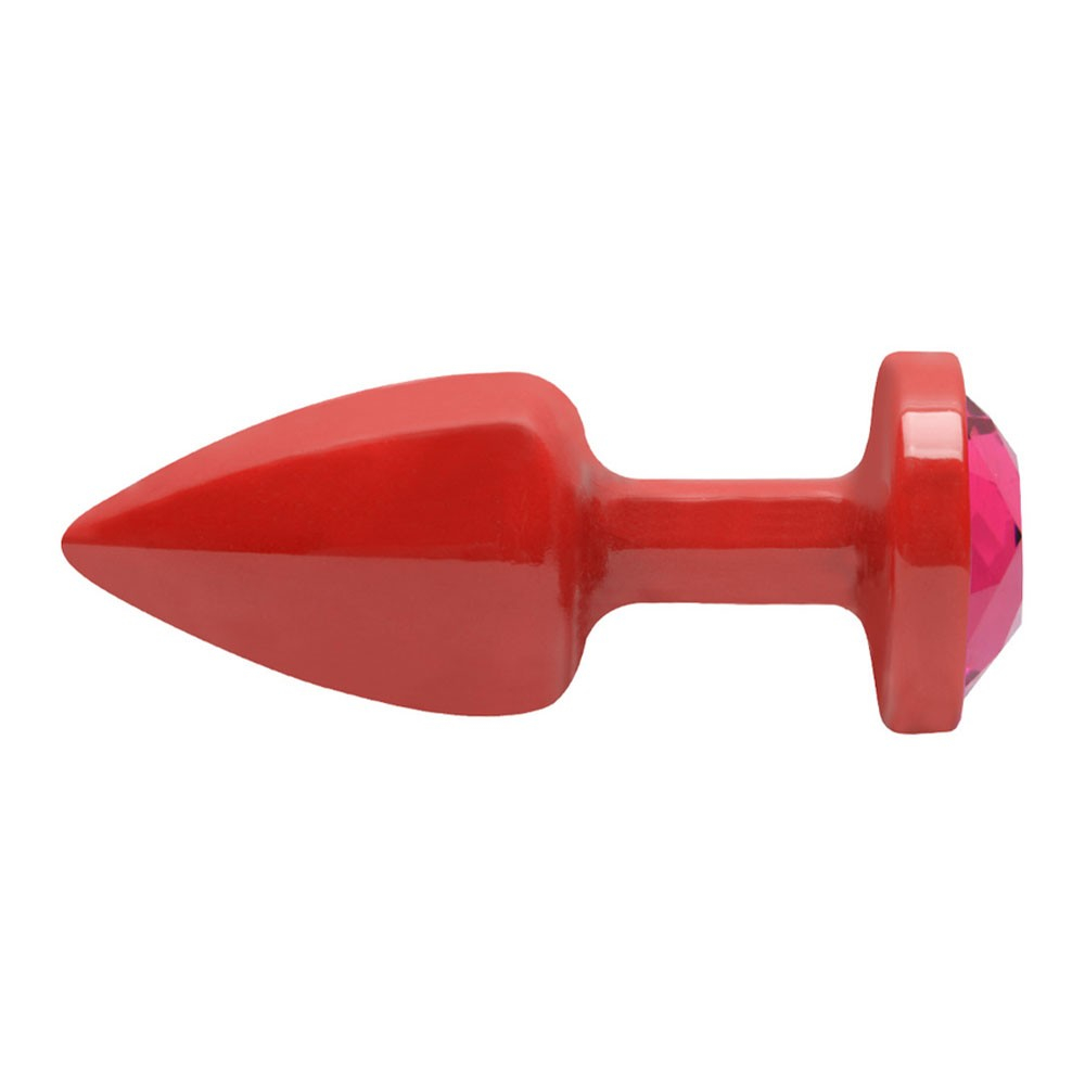 Plug Anal Joia em ABS Vermelho P com Pedra Pink | Foto 04