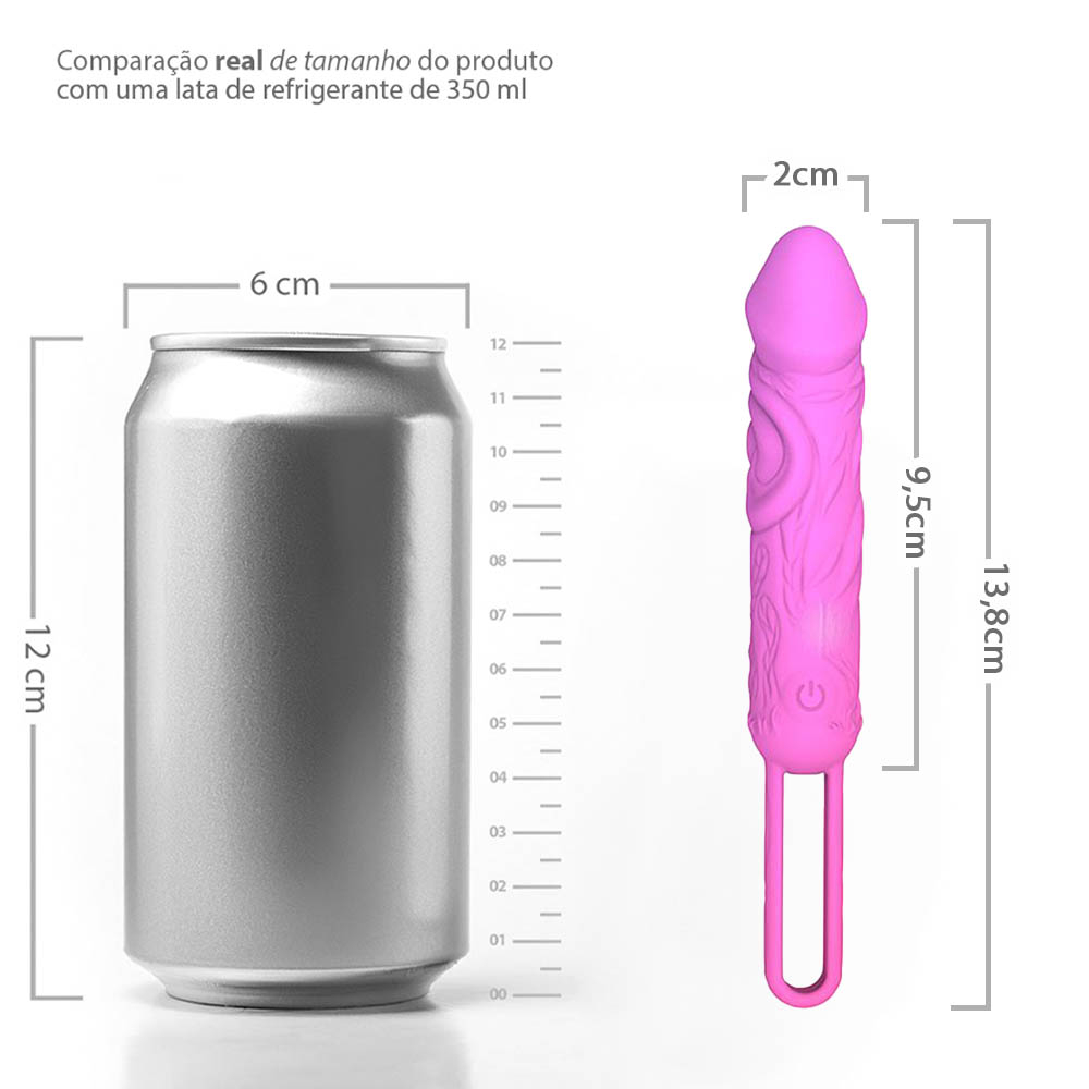 Detalhe do cabo USB para recarregar o Vibrador Bullet Recarreg�vel em Silicone Pink