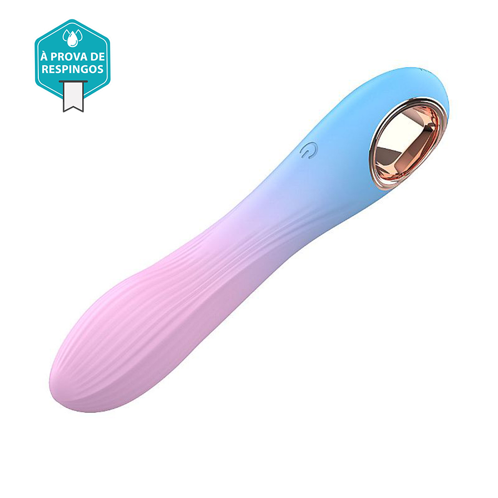 Vista superior do Vibrador Ponto G Recarreg�vel Shiv Lil�s, evidenciando o design e o bot�o de controle