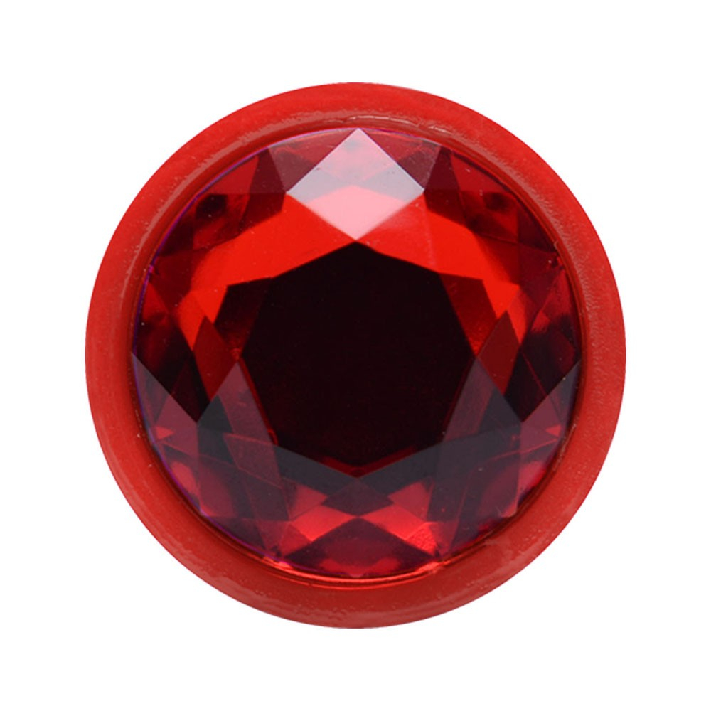 Plug Anal Joia em ABS Vermelho Tamanho P com Pedra Vermelha | Foto 03