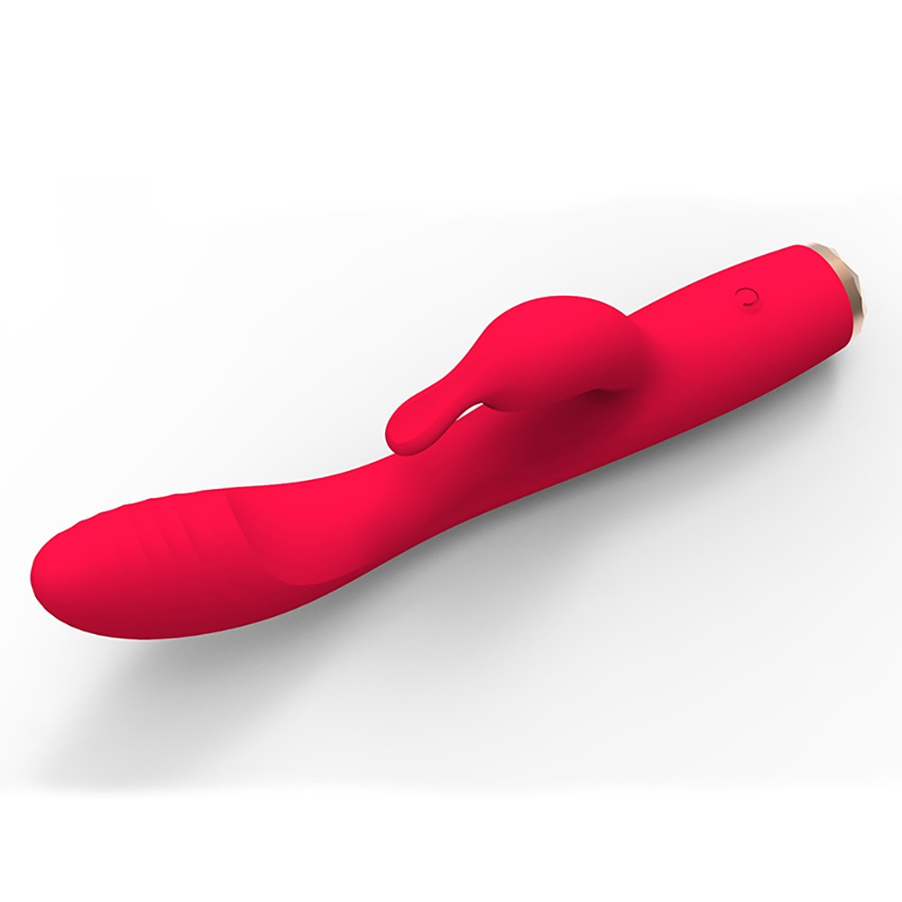Vibrador Rabbit Mr. Rabbit Vermelho vista superior do estimulador clitoriano