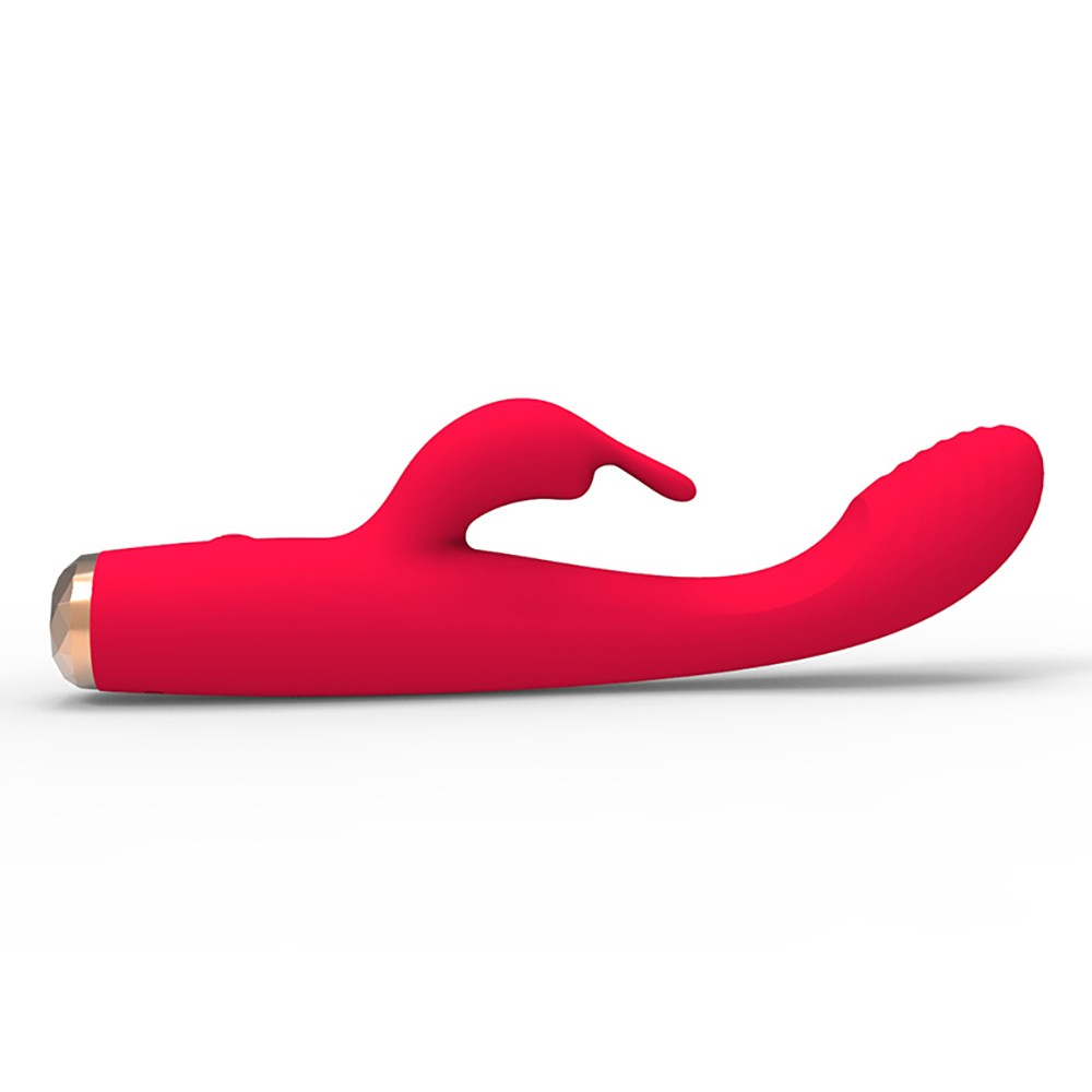 Vibrador Rabbit Mr. Rabbit Vermelho vista lateral completa