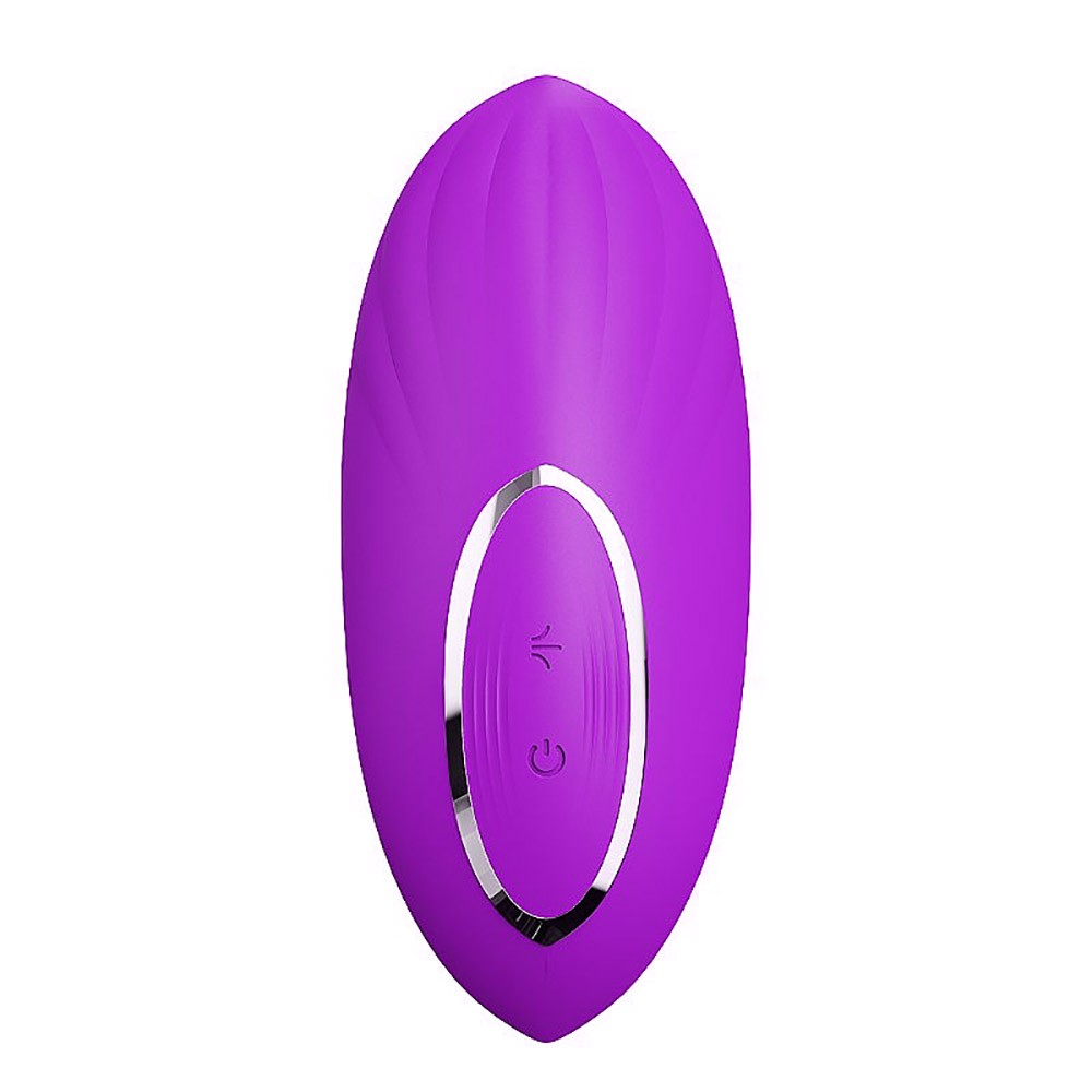 Pulsador de Clit�ris Recarreg�vel Bean Roxo em vista posterior, destacando o painel de controle com bot�es
