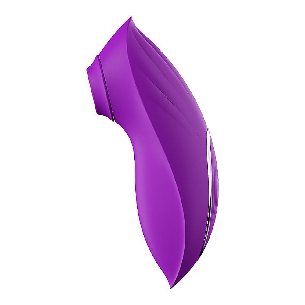 Pulsador de Clit�ris Recarreg�vel Bean Roxo em vista diagonal, mostrando o design ergon�mico e as ondula��es