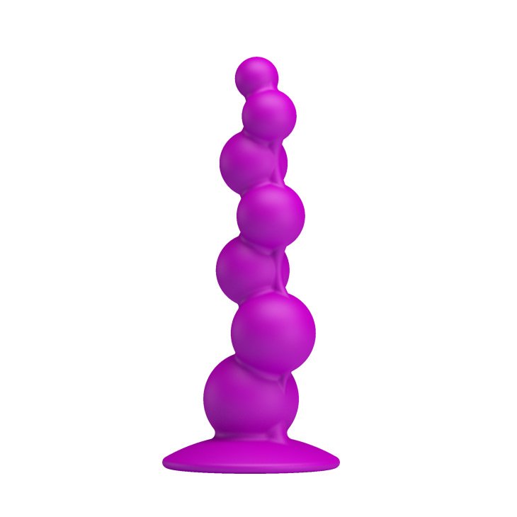 Plug Anal em Silicone Escalonado com Ventosa 15 x 3cm Roxo | Foto 01 Plug Anal em Silicone Escalonado com Ventosa 15 x 3cm Roxo | Foto 01