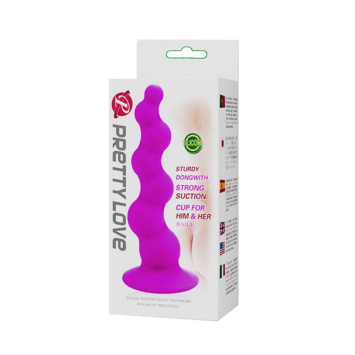Plug Anal em Silicone Escalonado com Ventosa 15 x 3cm Roxo | Foto 04 Plug Anal em Silicone Escalonado com Ventosa 15 x 3cm Roxo | Foto 04
