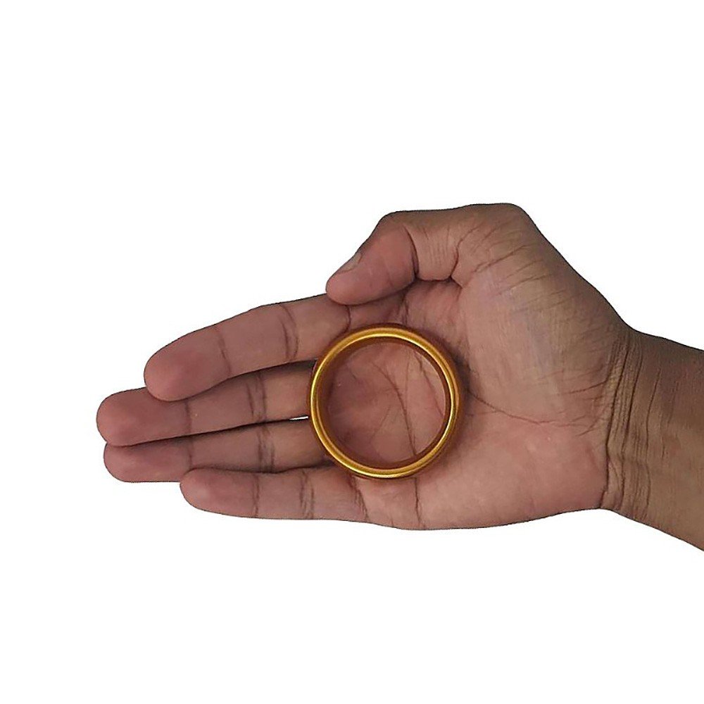 Anel Peniano em Aço Prolongador de Ereção 4,5cm Tamanho M Dourado | Foto 05