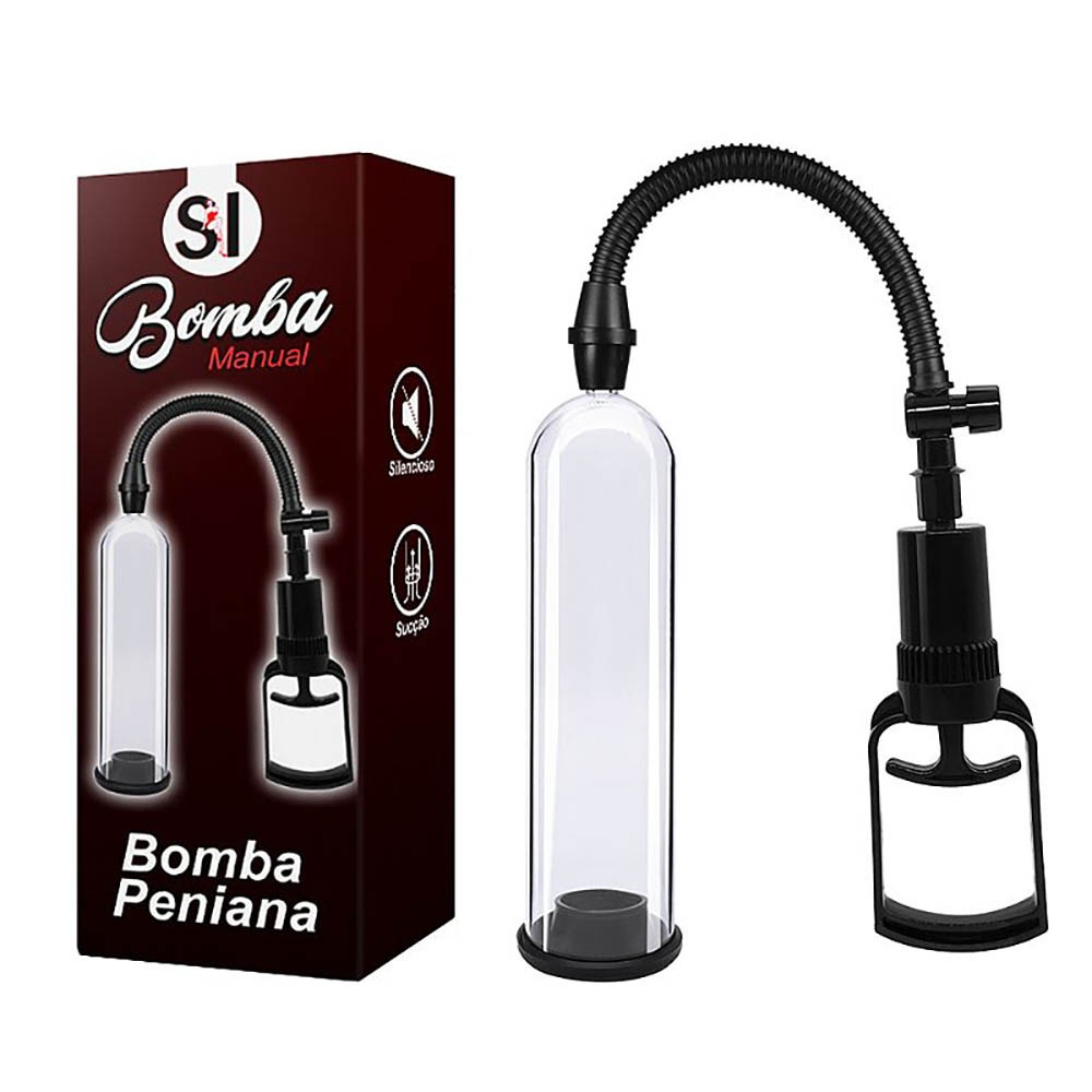 Bomba Peniana Manual de 18,5cm com Bocal de Silicone Transparente | Foto 01