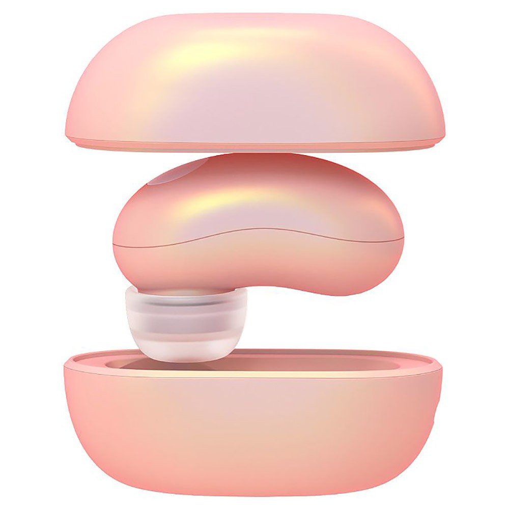 Vibrador para Clit�ris Recarreg�vel Mini Pod Rosa | Vista explodida com case, vibrador e bico de suc��o