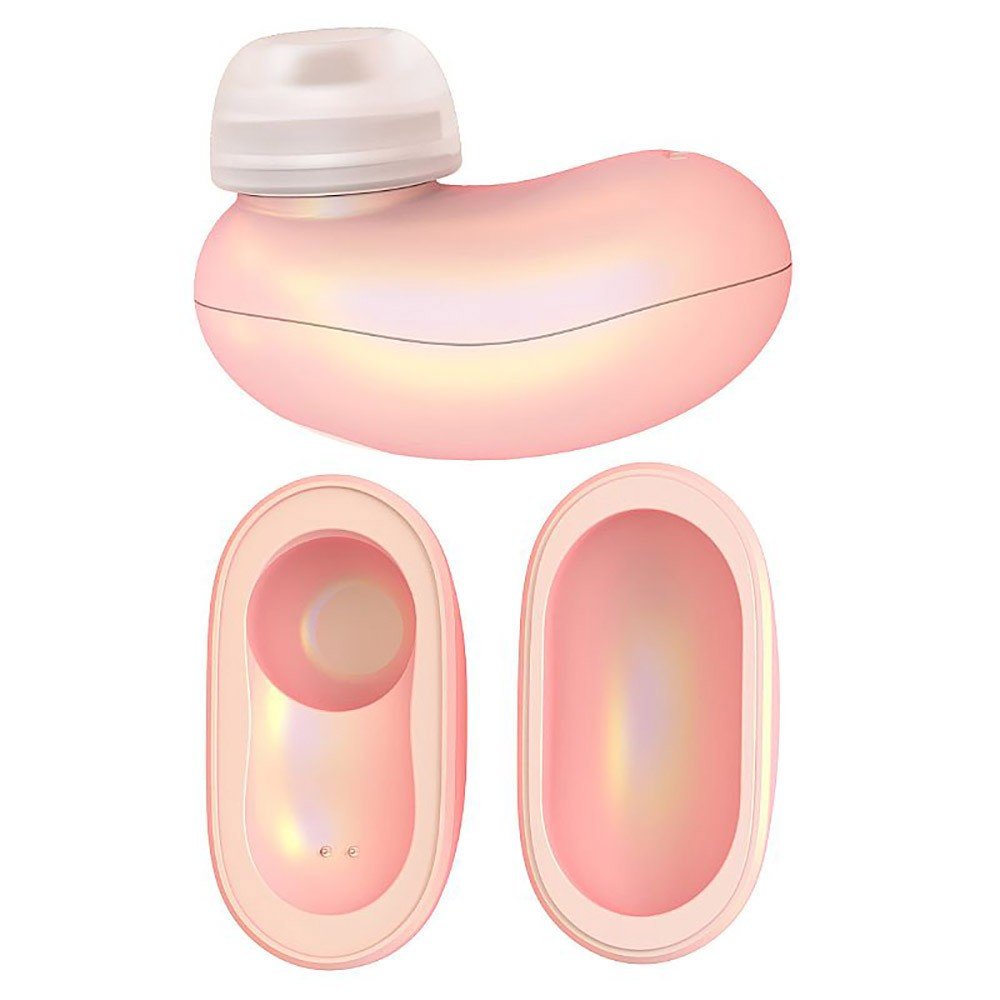 Vibrador para Clit�ris Recarreg�vel Mini Pod Rosa | Vista superior desmembrada com vibrador e estojo