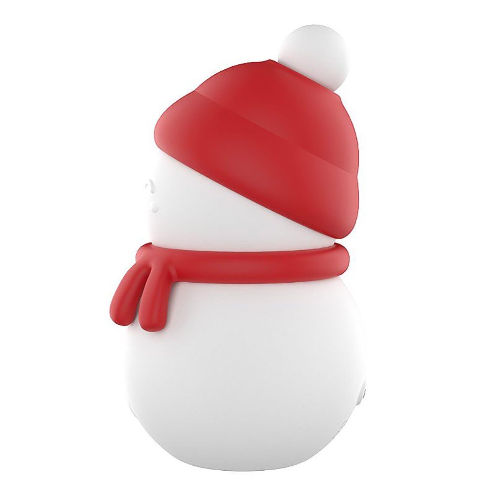 Vibrador Snow Baby em vista detalhada do topo, real�ando a porta de carregamento e o acabamento do chap�u em vermelho