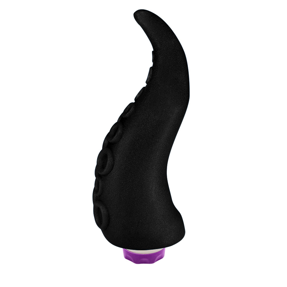 Dildo em PVC Flex�vel em Formato de Tent�culos com Vibrador 18 x 5cm Preto | Foto 04