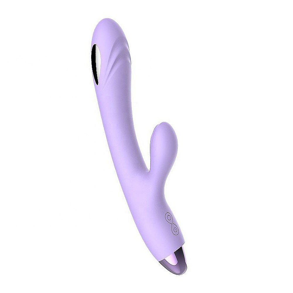 Vibrador Duplo em Silicone Bivolt Lil�s em outra perspectiva lateral, evidenciando o design ergon�mico e o material macio