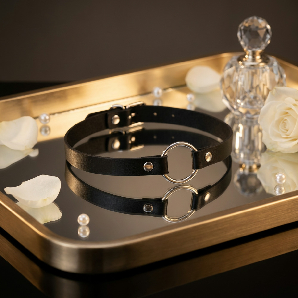Coleira Social Choker em PU com Argola e Fivela Preta | Foto 04