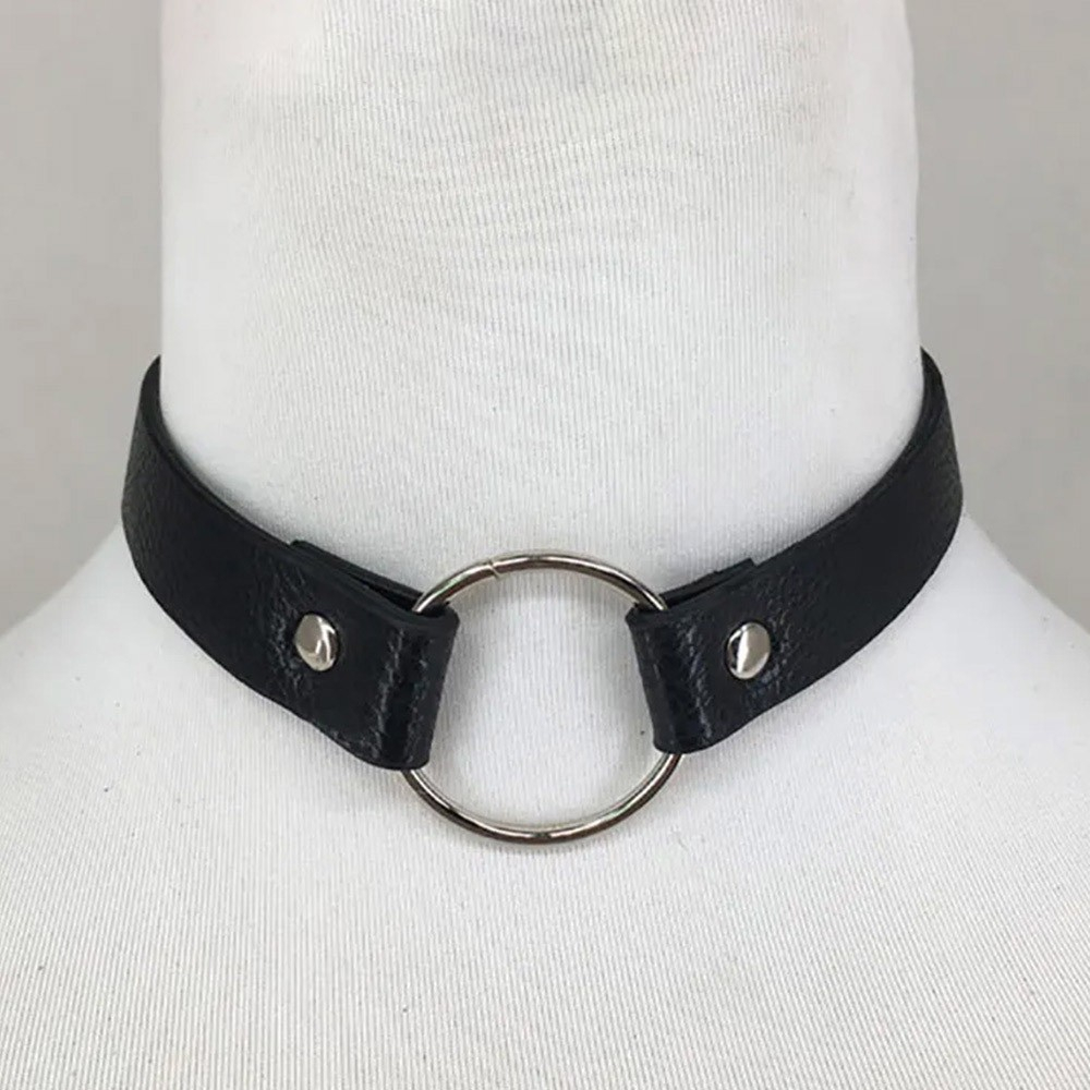 Coleira Social Choker em PU com Argola e Fivela Preta | Foto 05
