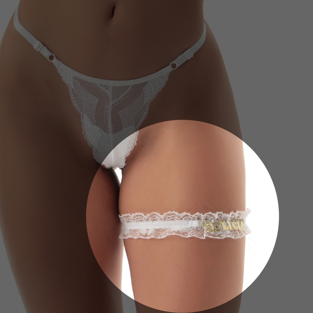 Perneira Persex Sexy com Strass e Texto Delícia Branca | Foto 03