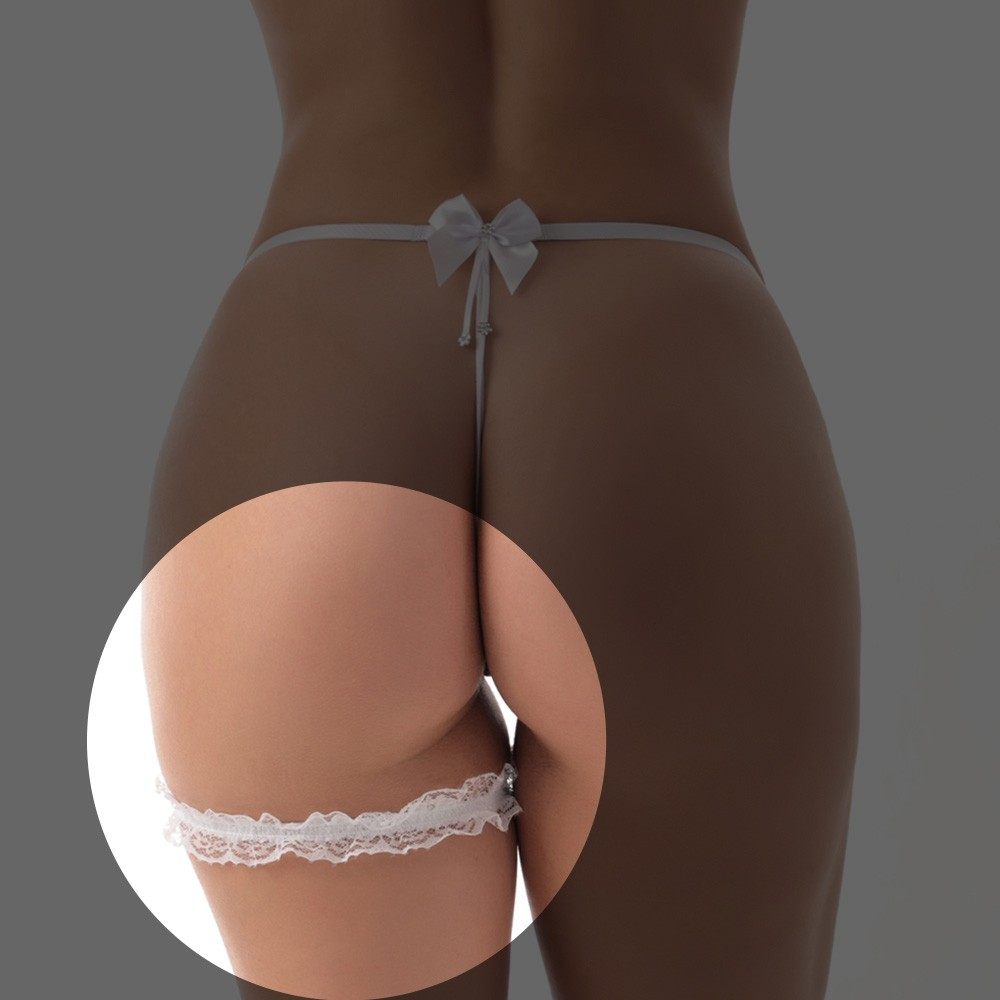 Perneira Persex Sexy com Strass e Texto Delícia Branca | Foto 04