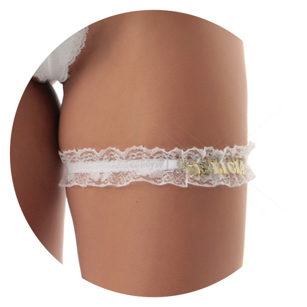Perneira Persex Sexy com Strass e Texto Delícia Branca | Foto 05