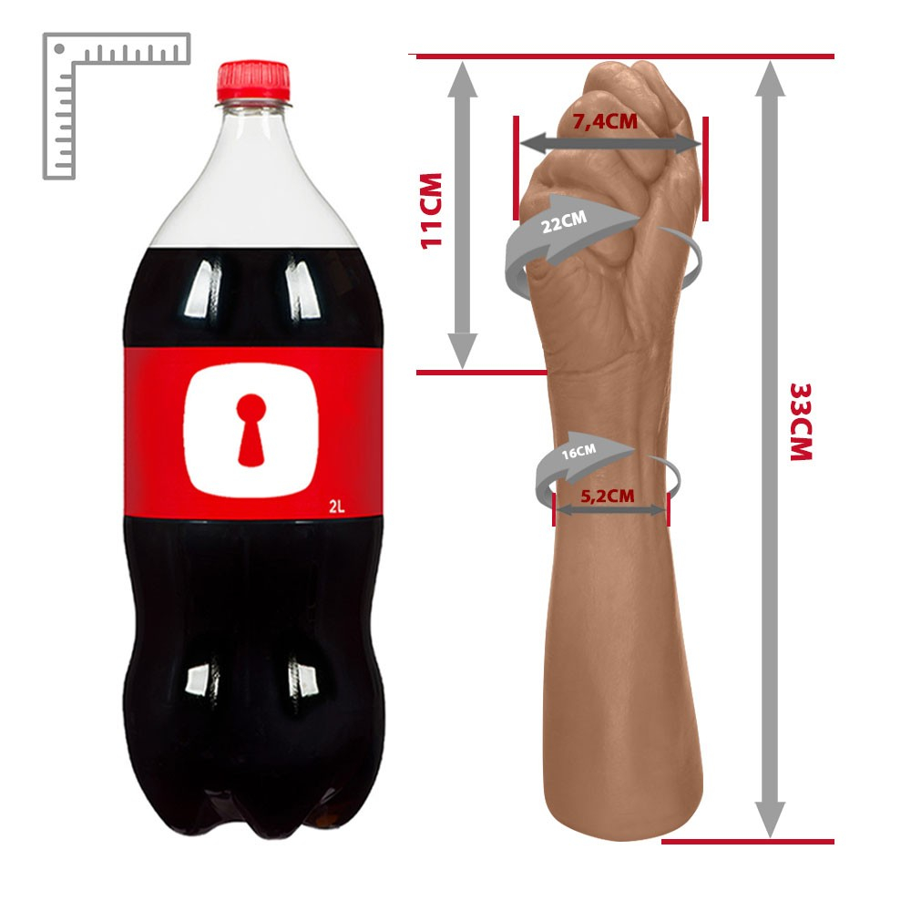 M�o Er�tica Real�stica Hand Fist 33 x 7,4cm Bege | Foto 06