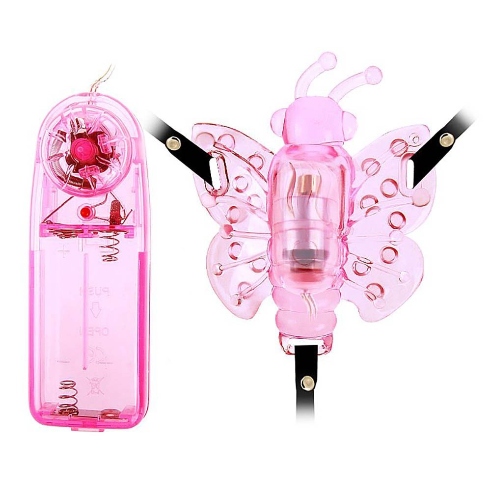 Vibrador Butterfly em Jelly Rosa com controle com fio em destaque