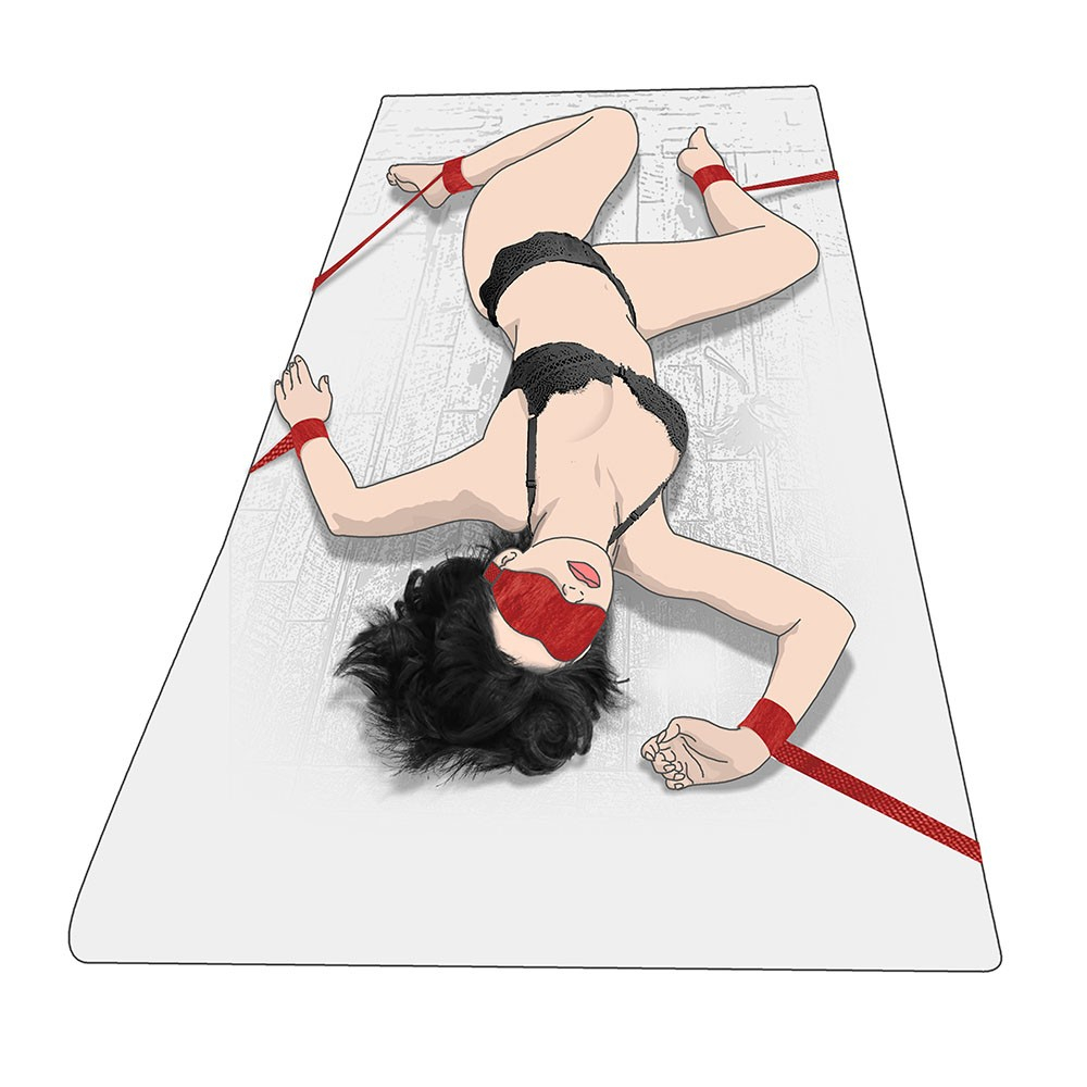 Kit Bondage com 4 Amarras e Venda de Pelúcia Vermelho | Foto 04
