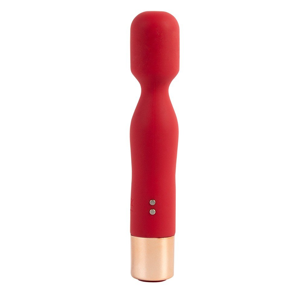 Massageador Er�tico em Silicone Recarreg�vel Wand Vermelho em vista frontal