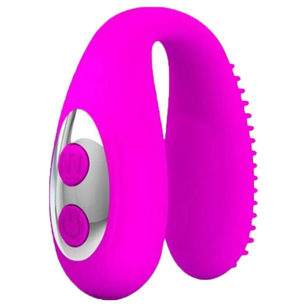 Parte inferior do Vibrador para Casal, mostrando o painel de controle e bot�es de vibra��o.