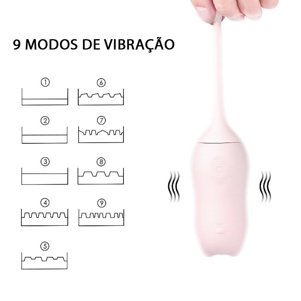 Detalhamento dos 9 modos de vibra��o do Vibrador Bullet Miaou Rosa com controle remoto