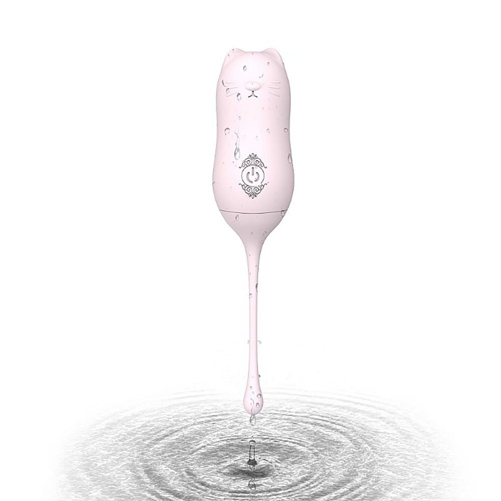 Vibrador Bullet em Silicone Recarreg�vel 9 Modos de Vibra��o Controle com Fio Miaou Rosa � prova d'�gua