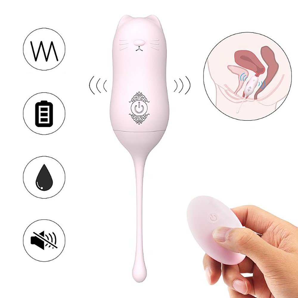 Detalhe do design de gato na ponta do Vibrador Bullet Miaou Rosa e sua cauda flex�vel