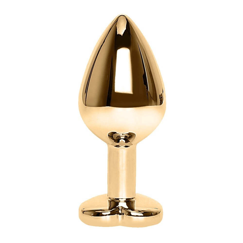 Plug Anal Joia em A�o Cora��o Dourado Tamanho G Azul | Foto 03