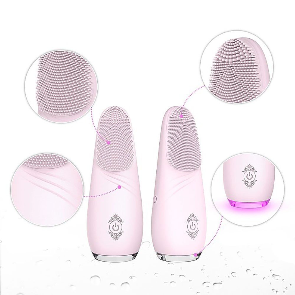 Vibrador para Clit�ris Ella Rosa em close-up, mostrando a textura das cerdas massageadoras na ponta e a superf�cie lisa do corpo de silicone