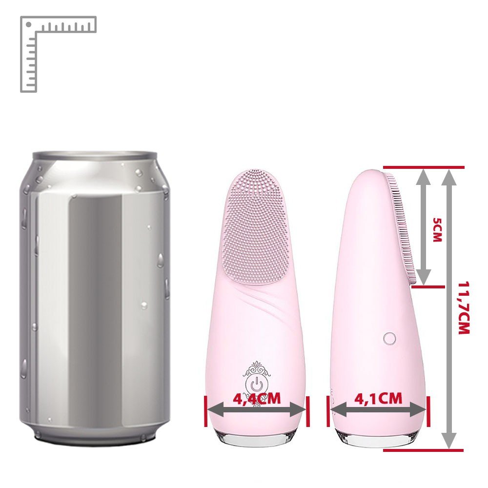 Embalagem do Vibrador para Clit�ris Ella Rosa, recarreg�vel, exibindo as caracter�sticas do produto, incluindo �cones de cerdas, vibra��o e controle de temperatura