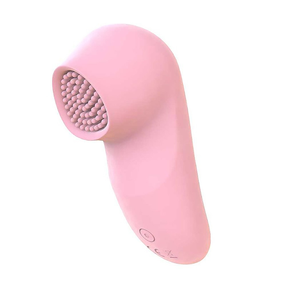 Detalhe do Massageador Er�tico Loli Rosa com a cabe�a de estimula��o em silicone, ideal para massagens externas