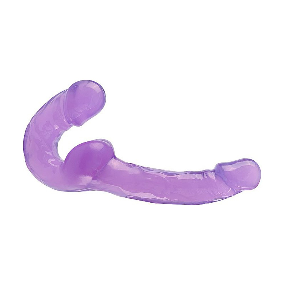 Cinta Peniana para Ela Formato de P�nis Real�stico em Jelly Big One 23,5 x 3,6cm Roxo | Foto 04