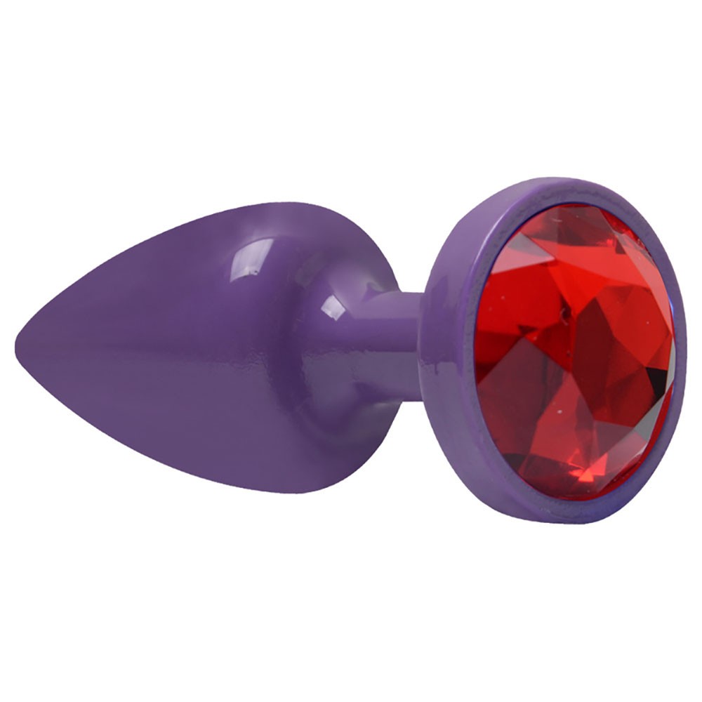 Plug Anal Joia em ABS Roxo Tamanho P com Pedra Vermelha :: Sex Shop Loja do  Prazer