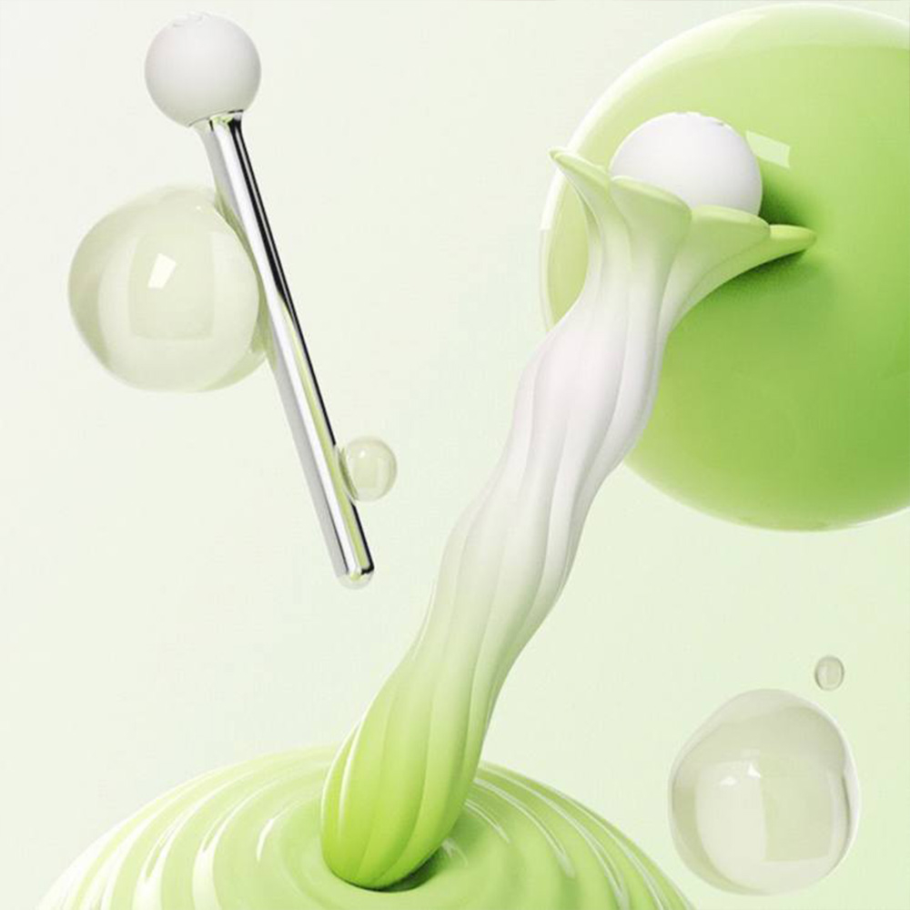 Vibrador Feminino Recarreg�vel em Silicone com 10 Vibra��es Verde, imagem art�stica destacando o design