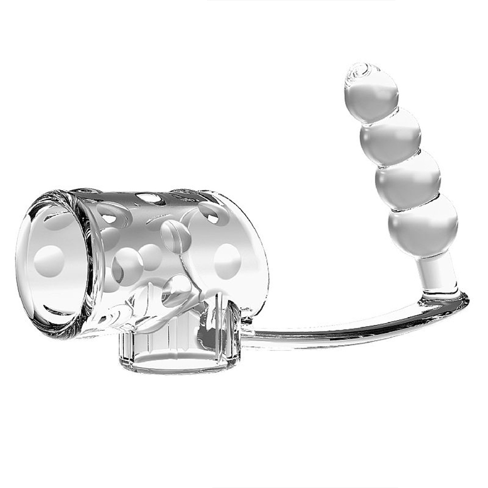 Capa Peniana Vazada com Plug Anal Escalonado e Anel Escrotal, vista lateral