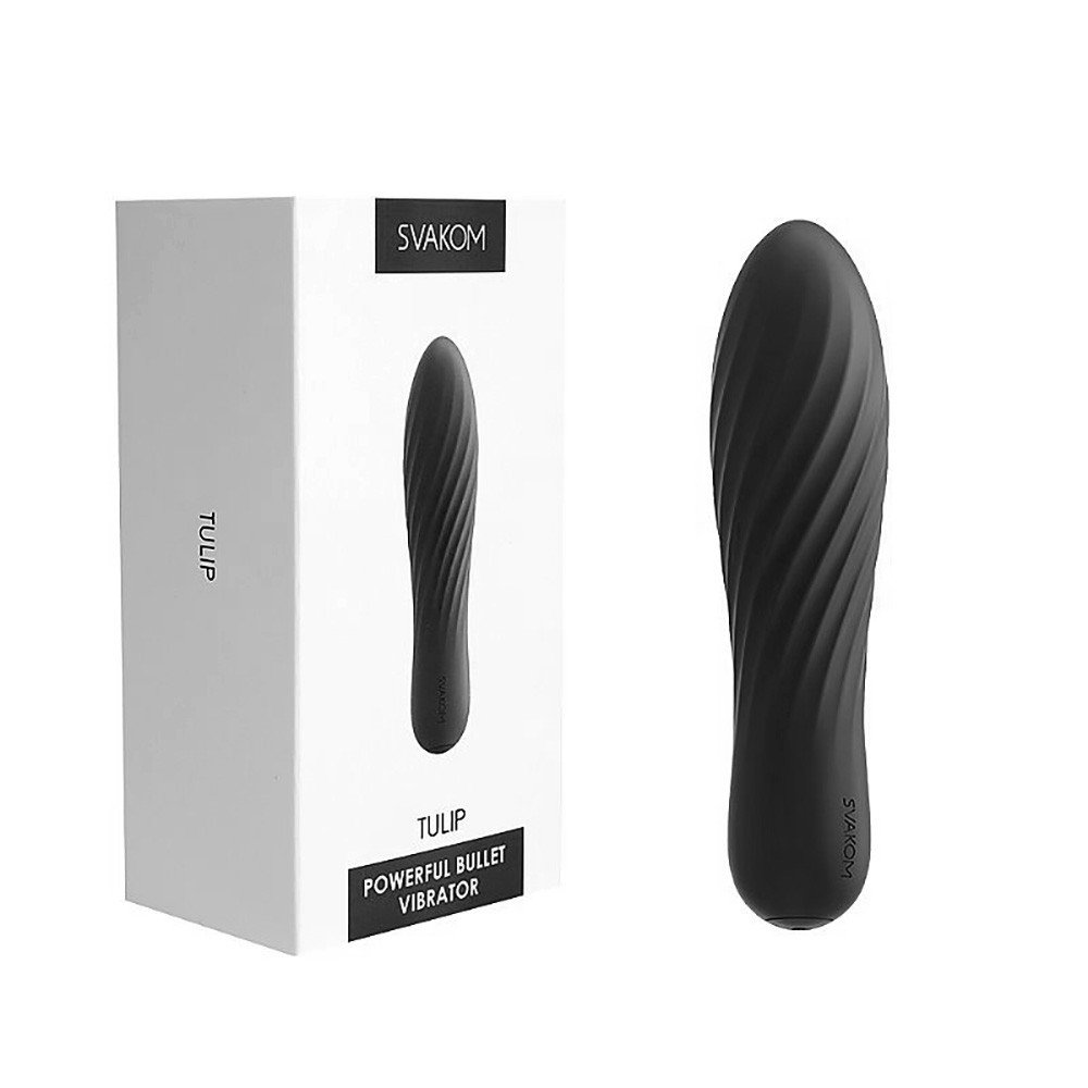 Vibrador Personal em Silicone Recarregável com 10 Vibrações Tulip Preto | Foto 01