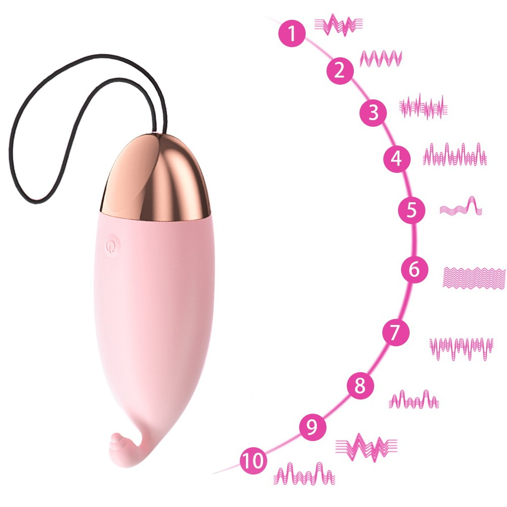 Vibrador para Clit�ris em Silicone Recarreg�vel Rosa - Imagem do vibrador com os 10 padr�es de vibra��o ilustrados.
