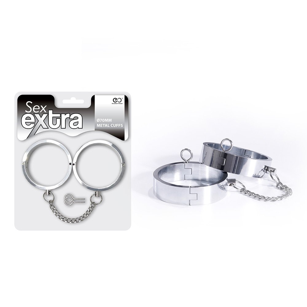 Algema em Metal com Corrente Extra Resistente Presa por Mini Parafusos Prata | Foto 01