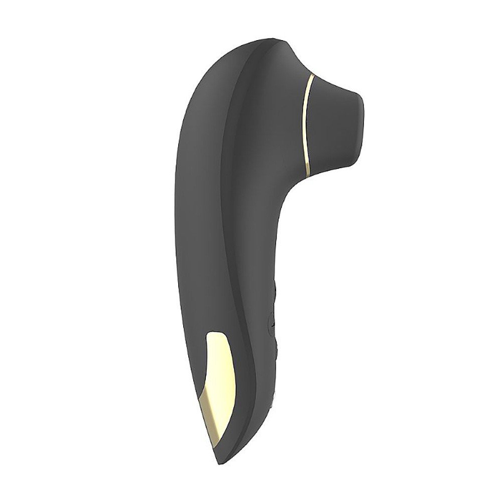 Pulsador de Clit�ris em Silicone Recarreg�vel Preto, vista lateral oposta mostrando o perfil elegante