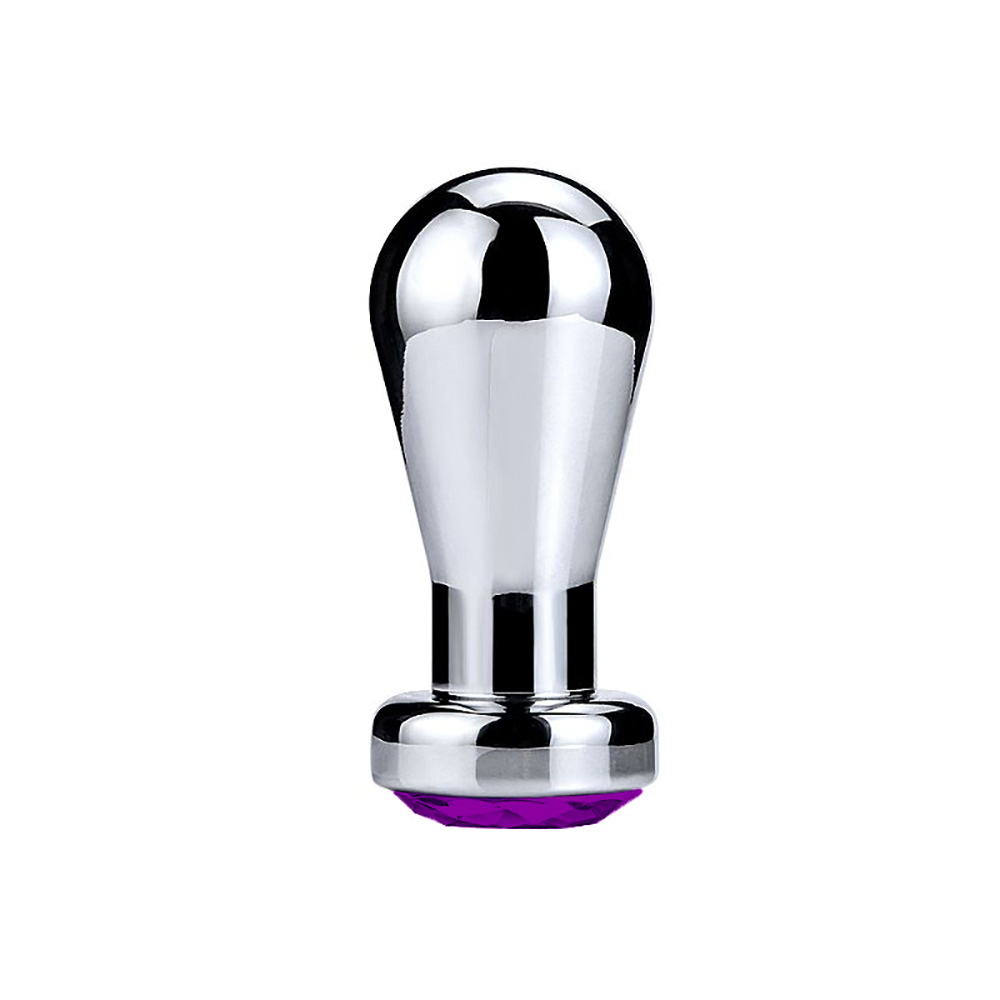 Plug Anal Joia em A�o Oval Tamanho P Roxo | Foto 04