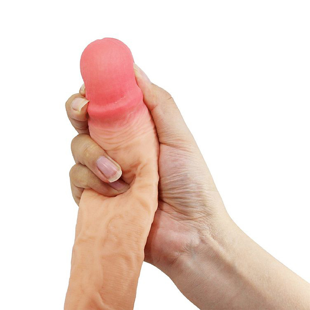 Capa peniana em Cyberskin com extensor interno, textura realista e tonalidade bege