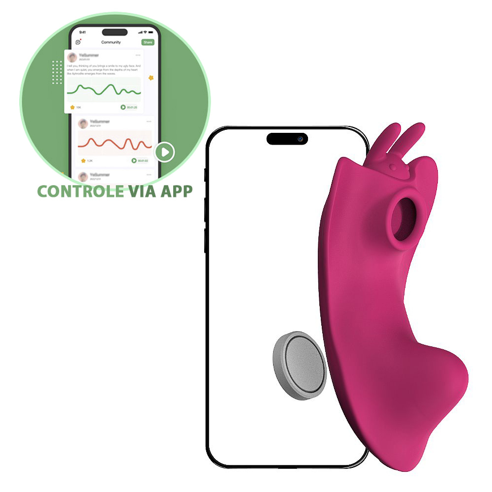 Calcinha Vibrat�ria Recarreg�vel via USB com 9 Vibra��es - Controle � Dist�ncia Grace Rosa | Foto 02