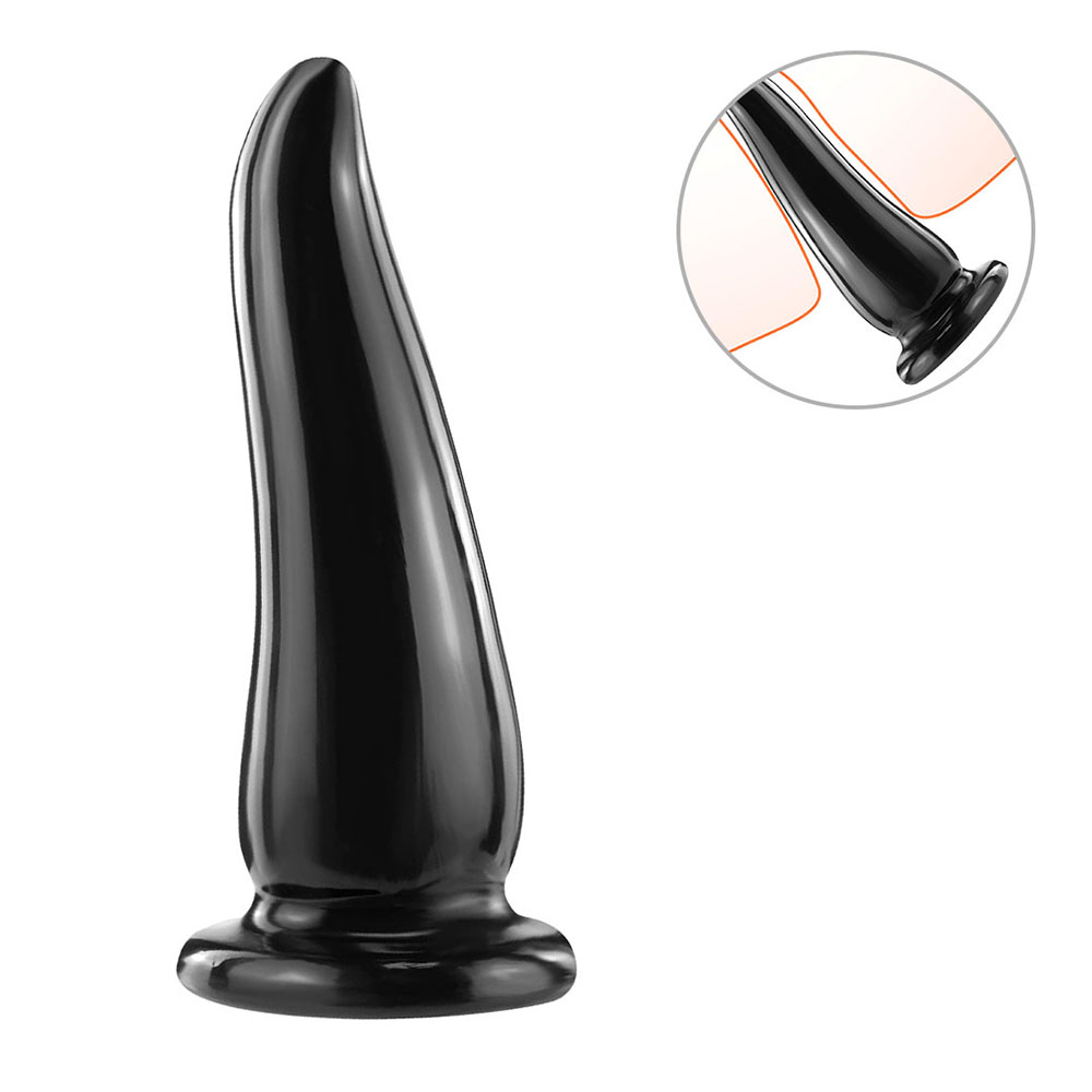 Plug Anal com Ventosa Tongue - Feito em TPE (Jelly Macio) 16,5 x 4,5cm Preto | Foto 01