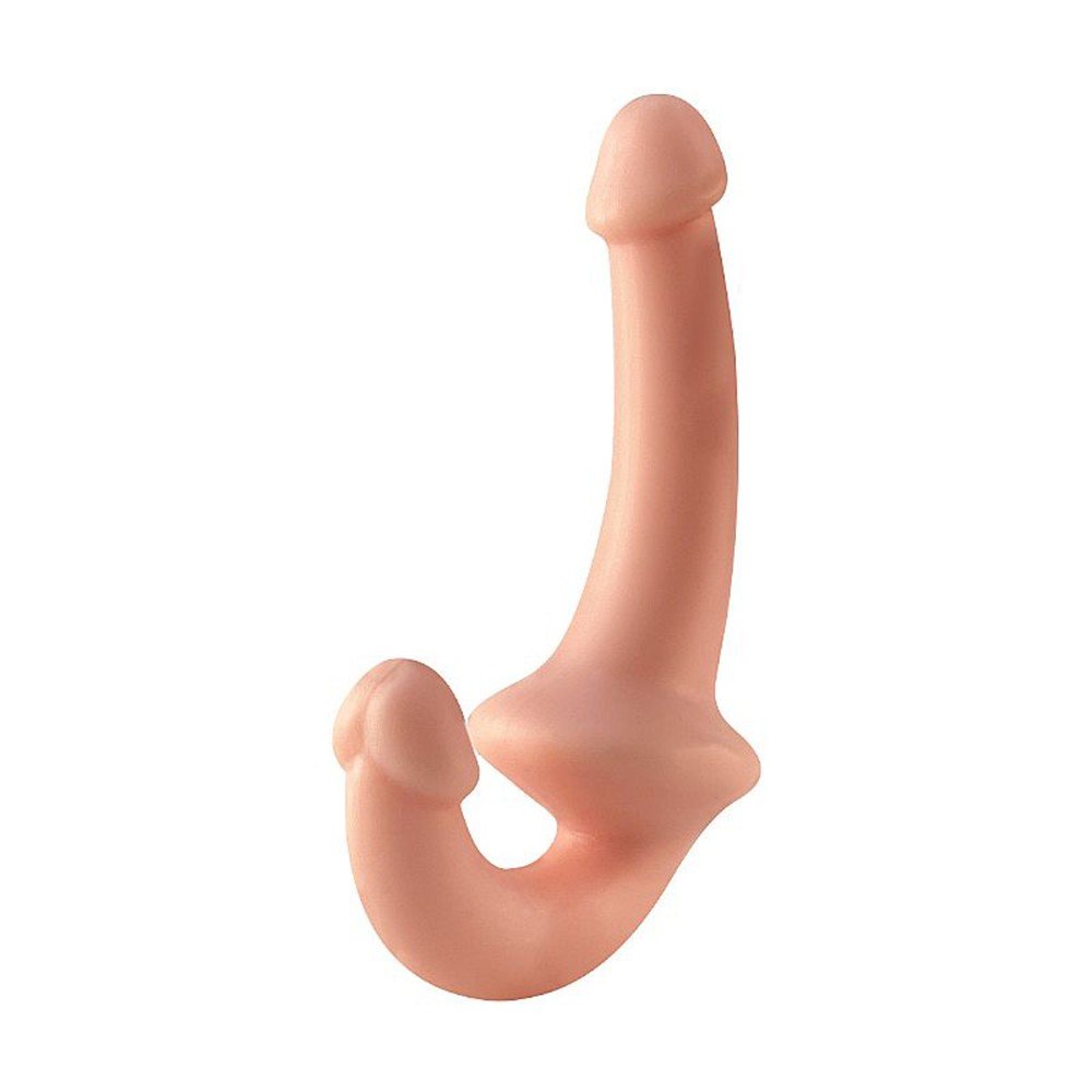 Cinta Peniana para Ela Formato de P�nis Real�stico em Silicone Big Two 18,5 x 2,8cm Bege | Foto 02