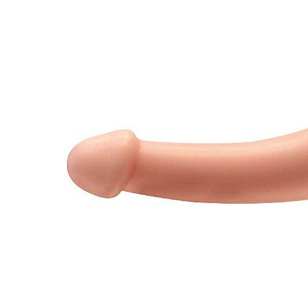 Cinta Peniana para Ela Formato de P�nis Real�stico em Silicone Big Two 18,5 x 2,8cm Bege | Foto 03