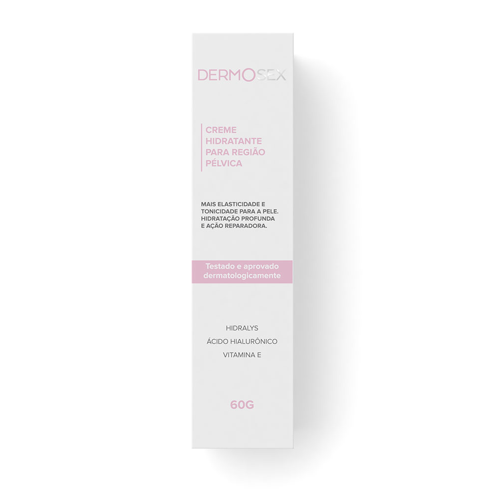 Embalagem externa do Creme Hidratante DERMOSex 60g vista de cima